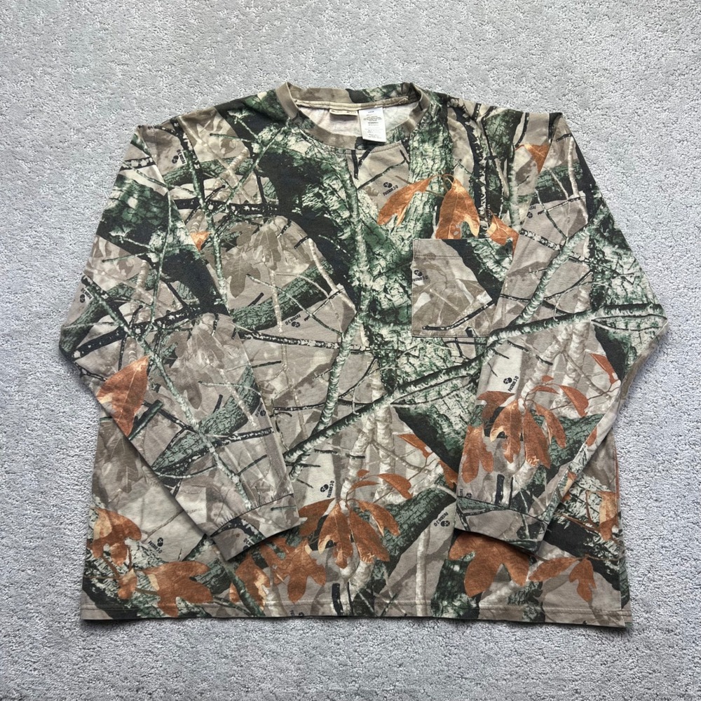 Outfitters Ridge Longsleeve Pocket‎ T-Shirt Mens 2XL Camo Fusion 3D Hunting Gorp